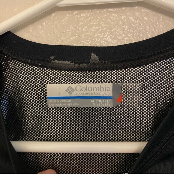 Columbia black unisex hear gear base layer long sleeve stretch shirt M 10-12 - Picture 3 of 8